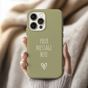 Étui de téléphone vert clair avec message personna