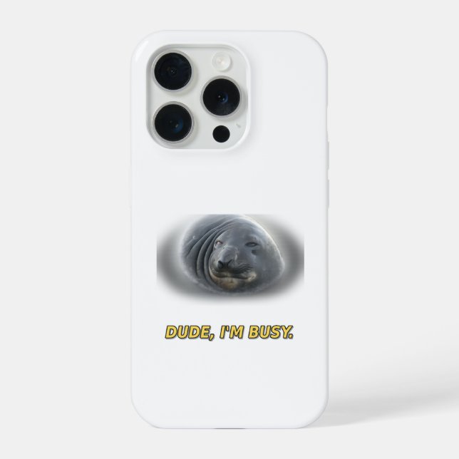Coque iPhone Étui drôle pour homme-phoque occupé iPhone 15 Pro (Verso)