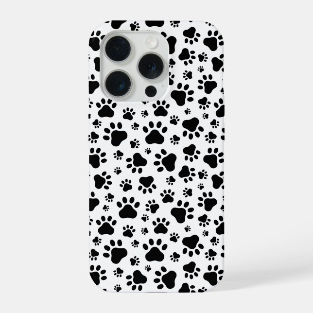 Coque iPhone Étui IPhone 15 Pro Empreintes de Patte (Verso)