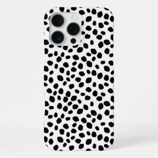 Coque iPhone 16 Pro Max Étui IPhone à motif tacheté noir et blanc