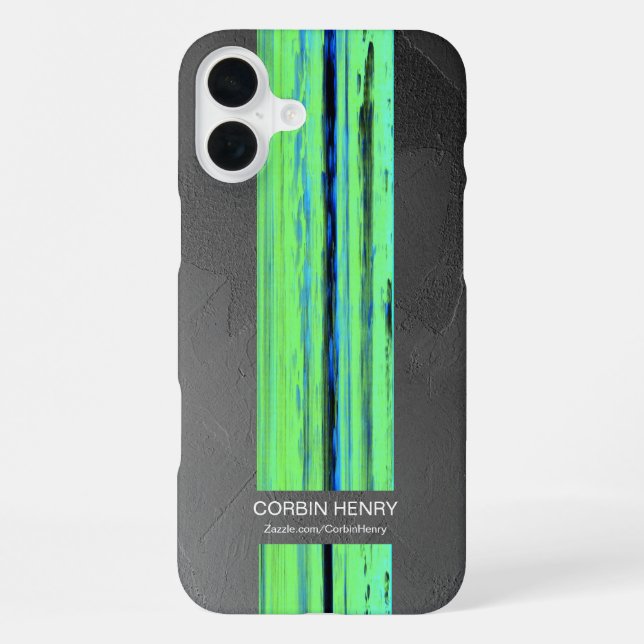 Coque iPhone Étui iPhone à texture abstraite avec nom moderne (Verso)