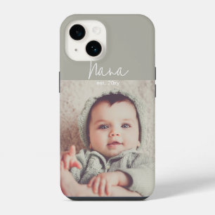 Coque Pour iPhone 14 Étui iPhone année d'est. Nana photo gris moderne
