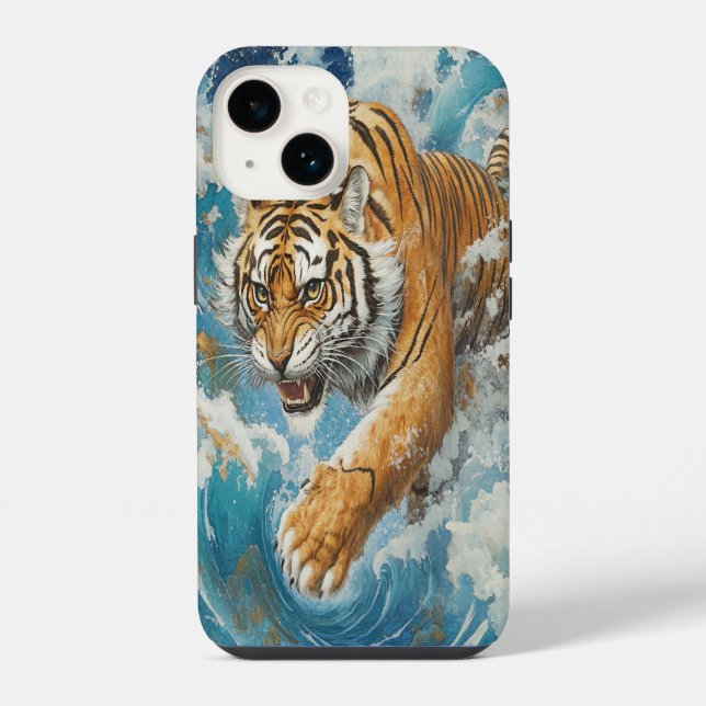Coque iPhone Étui iPhone Azure Stride 🐅 (Verso)