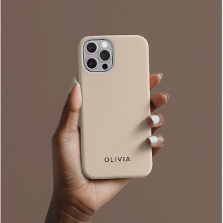 Coque iPhone 16 Pro "Étui iPhone beige personnalisé avec motif personn
