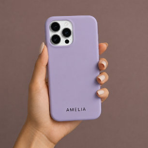 Coque iPhone 16 Pro Étui iPhone couleur lavande nom personnalisé