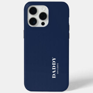 Étui iPhone / iPad bleu marine personnalisé Papa E
