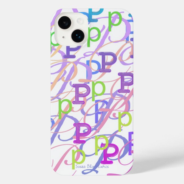 Coque iPhone Étui iPhone "P" Confettis Lettres (Verso)