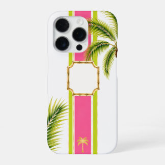Coque iPhone 16 Pro Étui iPhone personnalisé avec monogramme Palm Roya