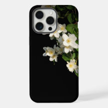 Étui iPhone robuste à fleurs noires