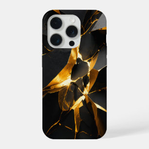 Étui Luxe iPhone 16 Fracture Or Noir