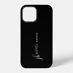Coque iPhone 12 Étui mat monogramme minimaliste moderne à écriture