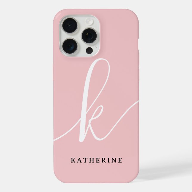 Coque iPhone Étui Rose Pâle Script Élégant Case-Mate (Verso)