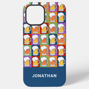 Coque iPhone 12 Pro Max Étui téléphone Pop-Art bière nom personnalisé