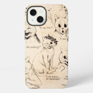 Etui iPhone 13 Expressions faciales de divers chats, Louis Wain