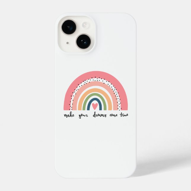 Coque iPhone Faites de vos rêves une réalité arc-en-ciel (Verso)
