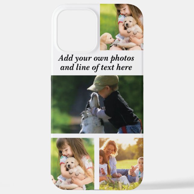Coque iPhone Faites votre propre collage photo et texte (Verso)
