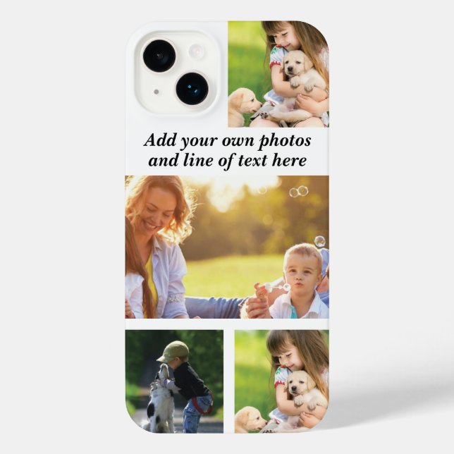 Coque iPhone Faites votre propre collage photo et texte (Verso)