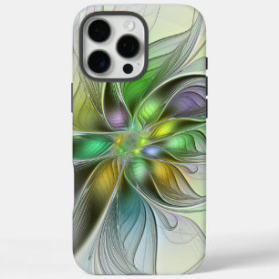 Coque iPhone 16 Pro Max Fantaisie de fleurs colorée abstraite moderne frac