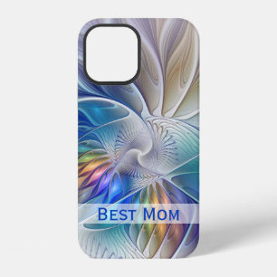 Coque iPhone 12 Fantasie florale, Fleur fractale abstraite Meilleu