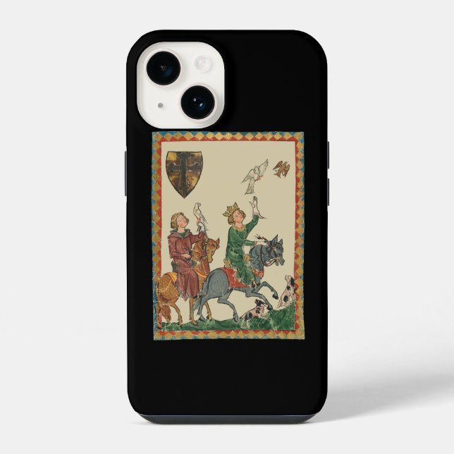 Coque iPhone Fauconnerie, Codex Manesse du XIVe siècle (Verso)