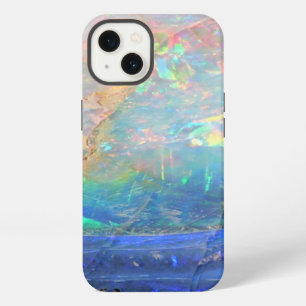 Etui iPhone 13 Faux opale gemme pierre précieuse minérale bling b