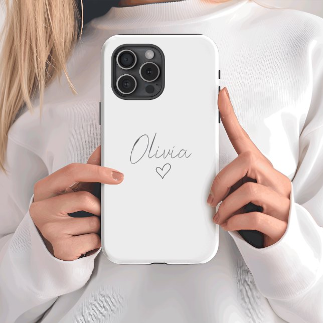 Coque iphone féminin personnalisé avec nom et coeu (Créateur téléchargé)