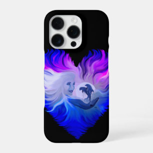 Coque iPhone 16 Pro Femme avec dauphins au clair de lune