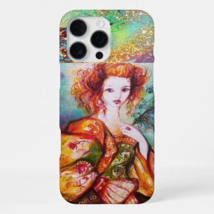 COQUE iPhone 16 PRO MAX FEMME ROMANTIQUE AVEC PLUME DE PAON ÉTOILÉE