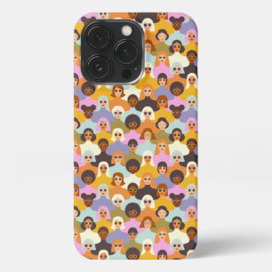 Etui iPhone 13 Pro Femmes rétrogrades du Motif mondial