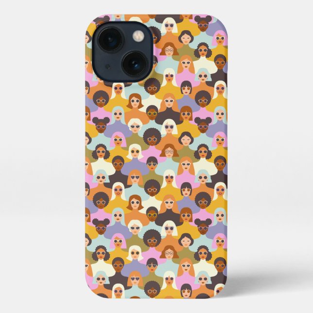 Coque iPhone Femmes rétrogrades du Motif mondial (Verso)
