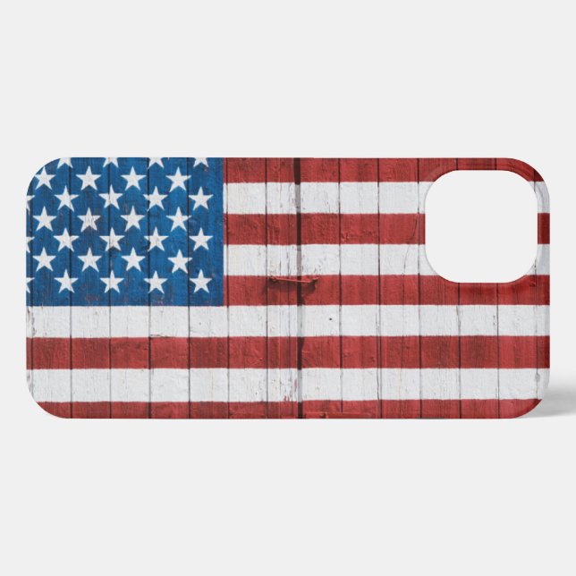 Coque iPhone Fermes | American Flag Barn Mural (Verso Horizontal)
