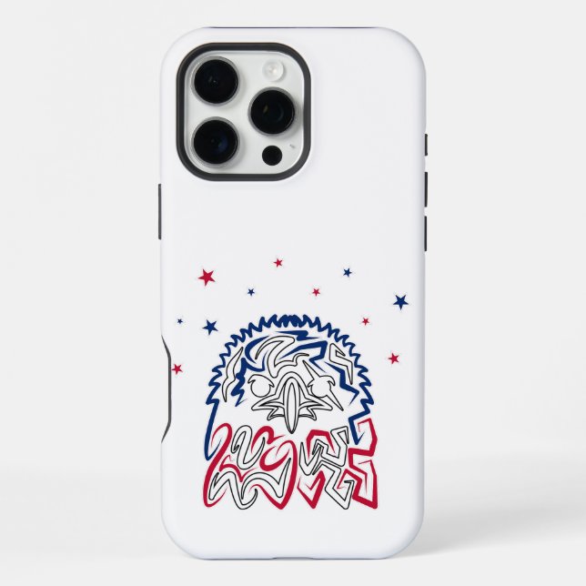 Coque iPhone Fête de l'Indépendance Étoiles d'aigle américain (Verso)