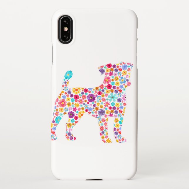 Coque iPhone fête fleurie jack russell terrier journée de pâque (Dos)