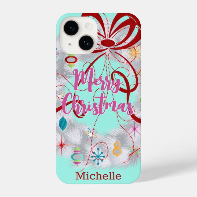 Coque iPhone Fête rétro en aluminium Wreath (Verso)