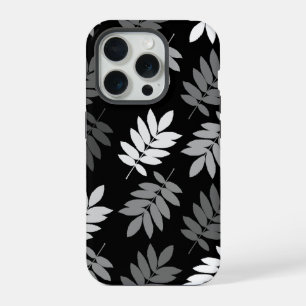 Feuille aîné grand motif noir blanc gris