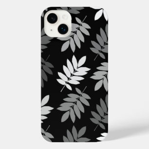Feuille aînée grand motif noir blanc gris