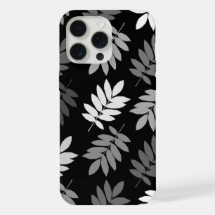 Feuille aînée grand motif noir blanc gris