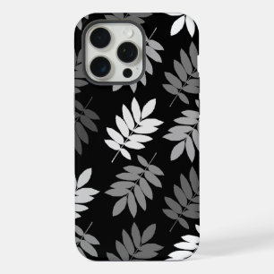 Feuille aînée grand motif noir blanc gris