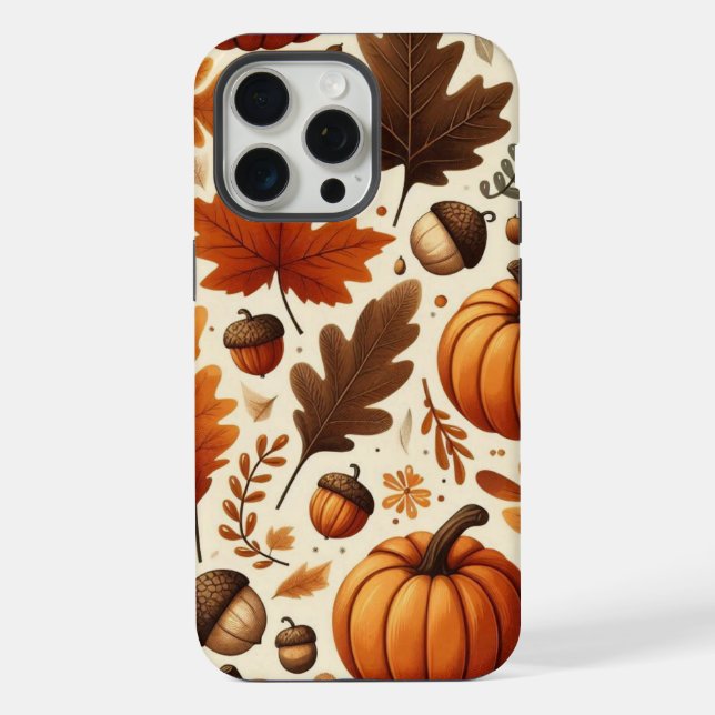 Coque iPhone feuille/citrouille/cavernes Automne (Verso)