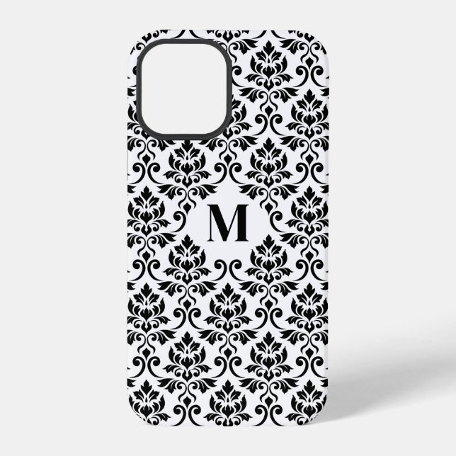 Coque iPhone Feuille Damask Black Pattern (Custom) (Verso)
