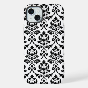 Feuille Damask Lg Motif noir sur blanc