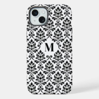 Feuille Damask Motif noir (personnalisé)