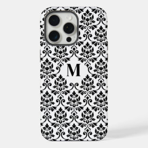 Feuille Damask Motif noir (personnalisé)