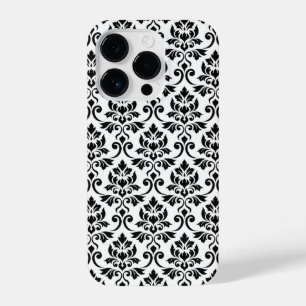 Coque Pour iPhone 14 Plus Feuille Damask Patte noir sur blanc