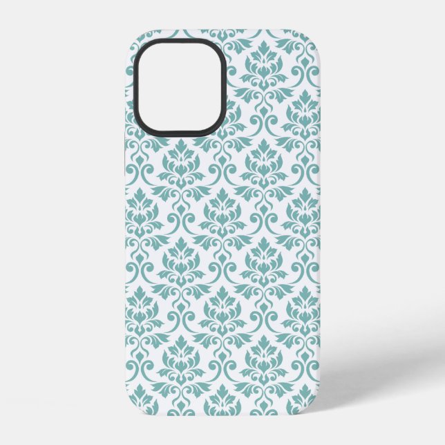 Coque iPhone Feuille Damask Teal Pattern (Verso)