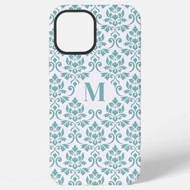 Coque iPhone Feuille Damask Teal Pattern (Custom) (Verso)