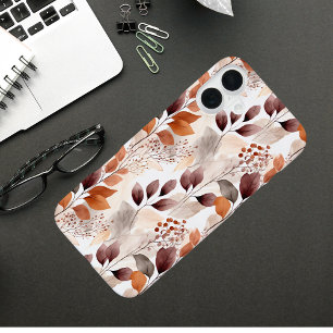 Coque iPhone 16 Plus Feuilles d'automne de Terracotta et de Bourgogne  
