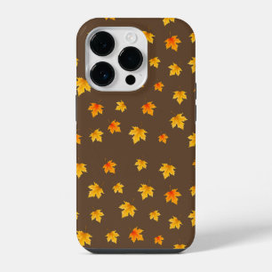 Coque Pour iPhone 14 Plus Feuilles d'érable sur fond marron