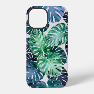 Coque iPhone 12 Feuilles tropicales de Monstera 