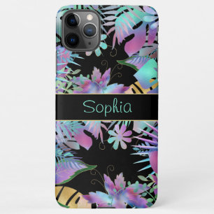 Coque iPhone 11Pro Max Feuilles tropicaux Iridescendant, do-it-yourself N